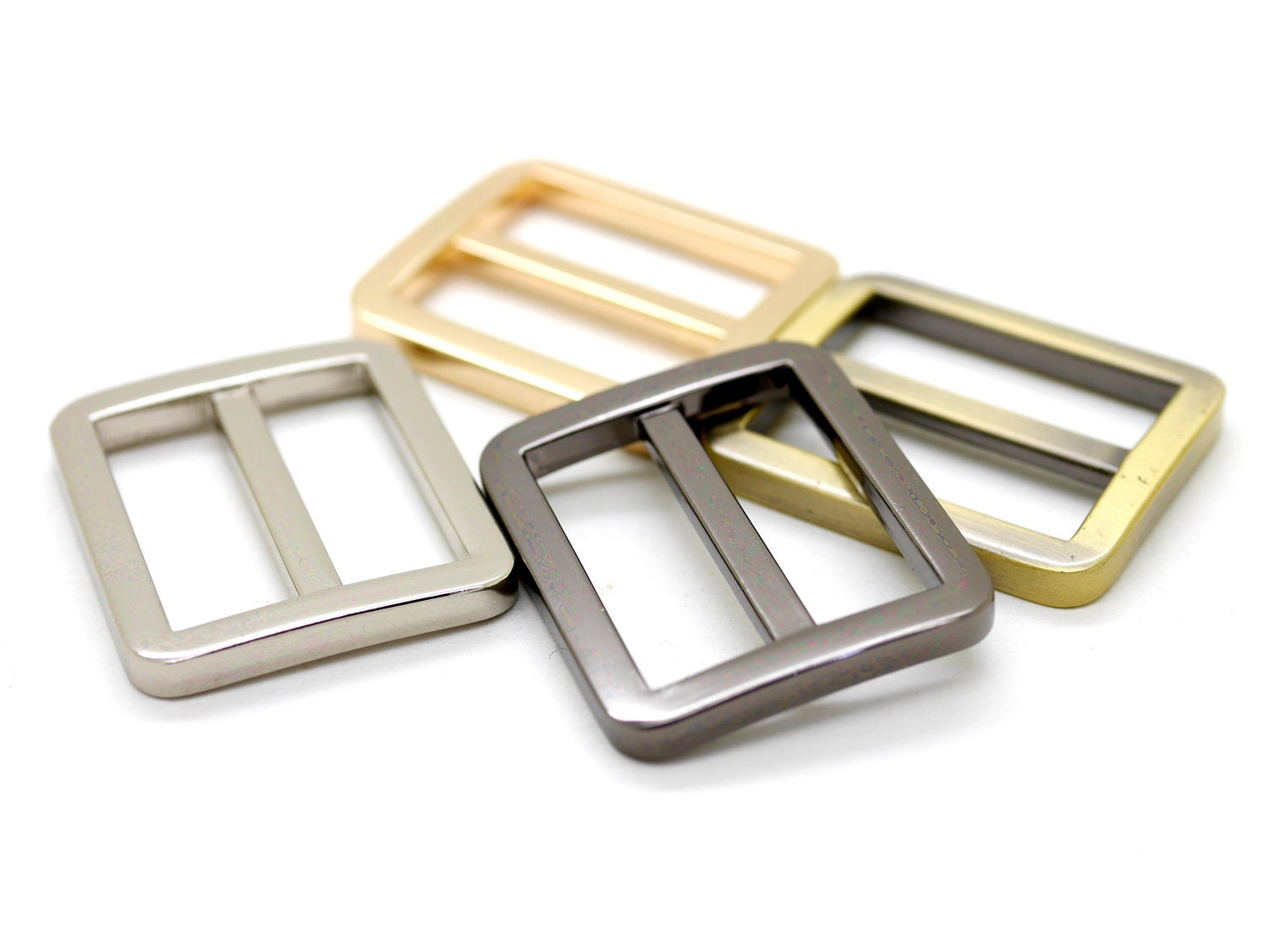 2pcs 1inch Flat Metal Slide Buckle Triglide Strap Keeper Etsy