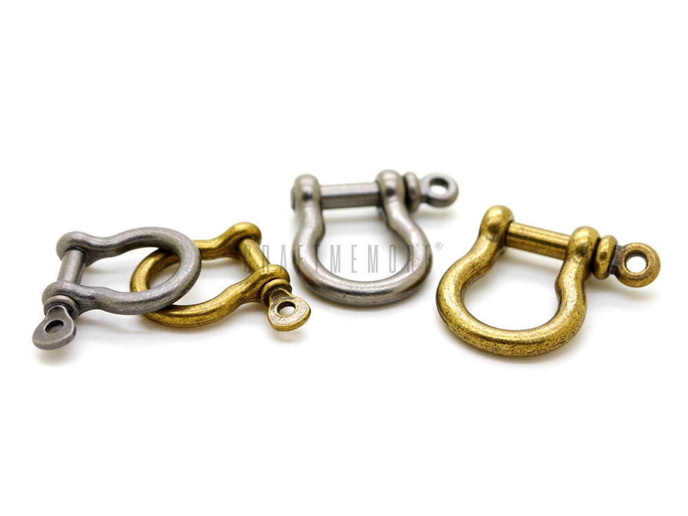 Lot De 10 Mousquetons (Shackle) En Forme De D En Alliage Zinc - Pour Camping, Clés