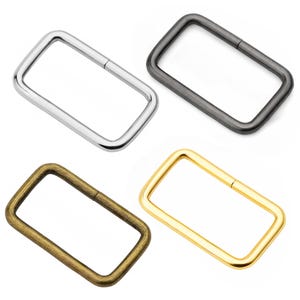 Opakowanie 20 metalowych pierścieni prostokątnych 1-1/4" 1-1/2" – 3 mm grubości, klamra do paska, do szerokich pasków toreb, pasków i taśm parcianych