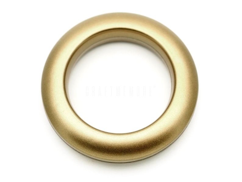 Curtain Grommets 1-9/16 40mm Inner Diameter Plastic Curtain Rings, Clip on Eyelet Rings, Home Drapes Grommets 8 Pack Satin Golden Brown