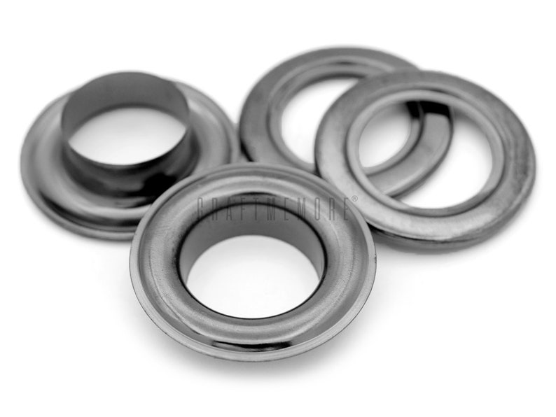 25pack 3/4 Hole Metal Grommets Eyelets with Washers for Billboard Vinyl banner, Leather craft Gunmetal