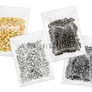 2mm 3mm Tiny Eyelets Self Backing for Bead Cores, Clothes, Leather, Paper label 200 pack