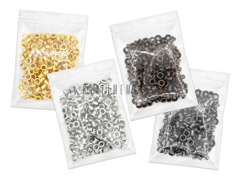 2mm 3mm Tiny Eyelets Self Backing for Bead Cores, Clothes, Leather, Paper label 200 pack zdjęcie 1