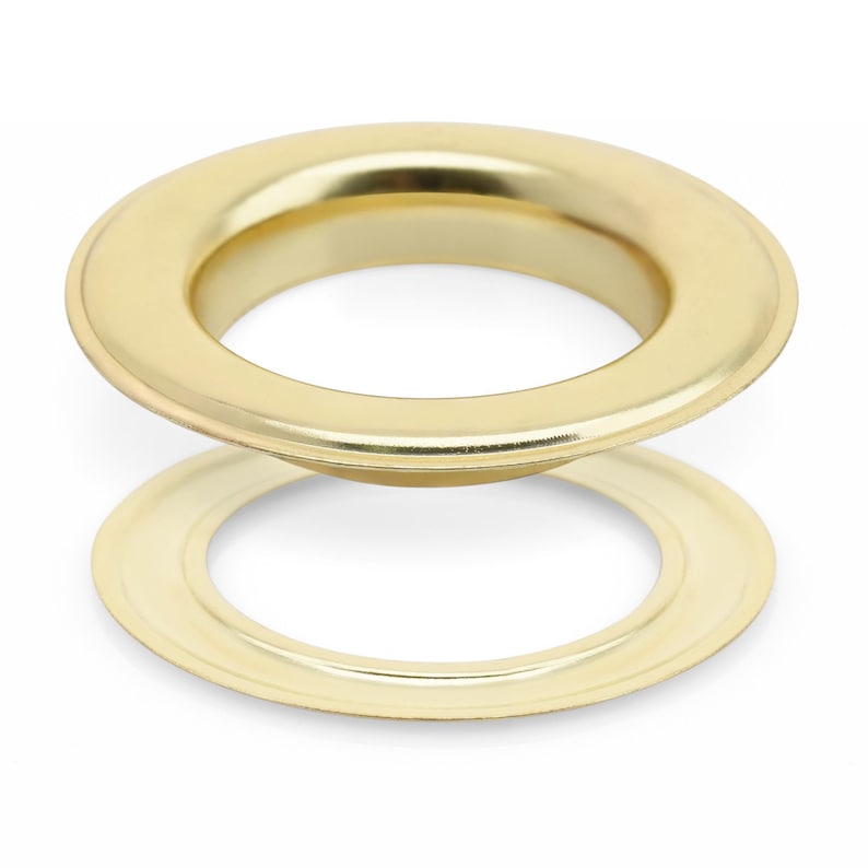 1 Inch Metal Grommets Eyelets with Washers for Curtains, Banners, Canvas (10 Sets) Gold