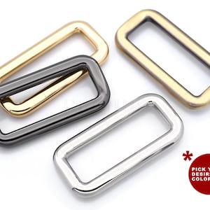 6pcs 1-1/2" Rectangular Ring Metal Loop Slide Buckle Purse Craft Accessories #21200