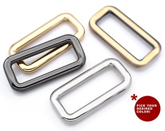 6pcs 1-1/2" Rectangular Ring Metal Loop Slide Buckle Purse Craft Accessories #21200