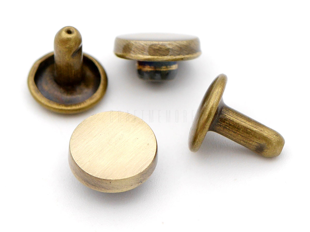 200set 10mm 12mm Eco Friendly DIY Hard Thick Brass Material Uniform Coating Leather  Rivet Kit for Photo Album - AliExpress