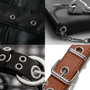 Grommet Tool Kit | 3/16", 1/4", 5/16" Eyelet Setting Tool with Hole Punch | 100 Silver Grommets image 7