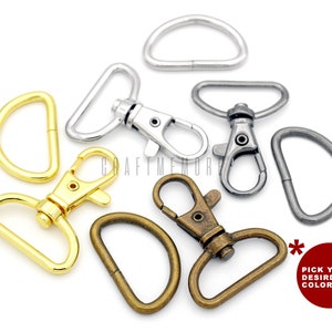 3/4", 1 Inch Swivel Clip Hook Lobster Clasp Trigger Snap Hooks with D Rings 10 Sets