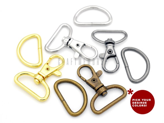 3/4, 1 Inch Swivel Clip Hook Lobster Clasp Trigger Snap Hooks With D Rings  10 Sets -  Canada