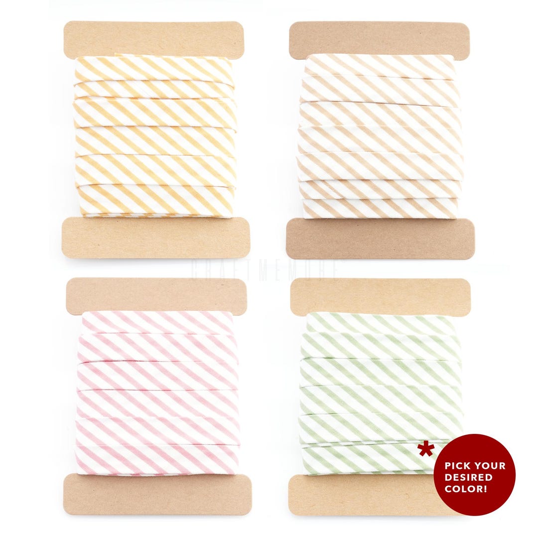 Diagona Pattern Bias Tape Doubled Fold 1/2