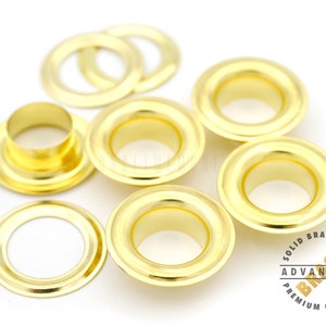 25 Sets 1/2&quot; ID solide Messing Grommets Ösen mit Unterlegscheiben für Vinyl Banner Leder Handwerk