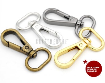 Purse Swivel Hook/ Metal Swivel Hook/ 1 Inch Antique Brass Color Swivel  Hook Set of Eight/ Purse Hardware Accessories/ D-ring 
