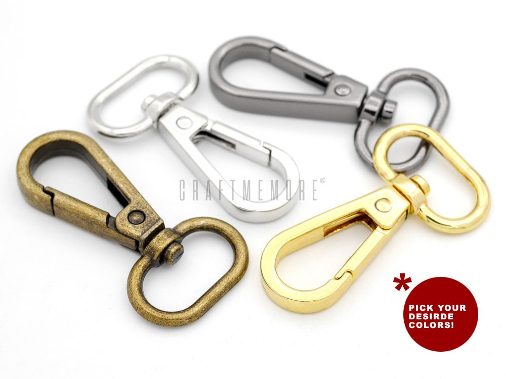 Gold 78 x 25mm Silver or Gold Pack of 6 Swivel Lobster Claw Clasp Spring Loaded Snap Trigger Clip Zinc Alloy 3.1 x 1 Inch 