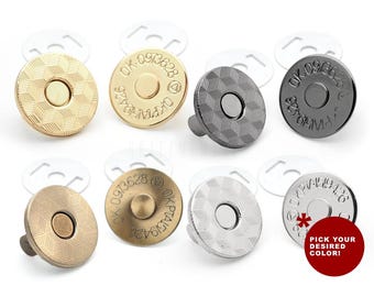 Snap Fastener Closures for Purse Sewing, Strong Metal Clasps for Handbags, 6 Pack MNC