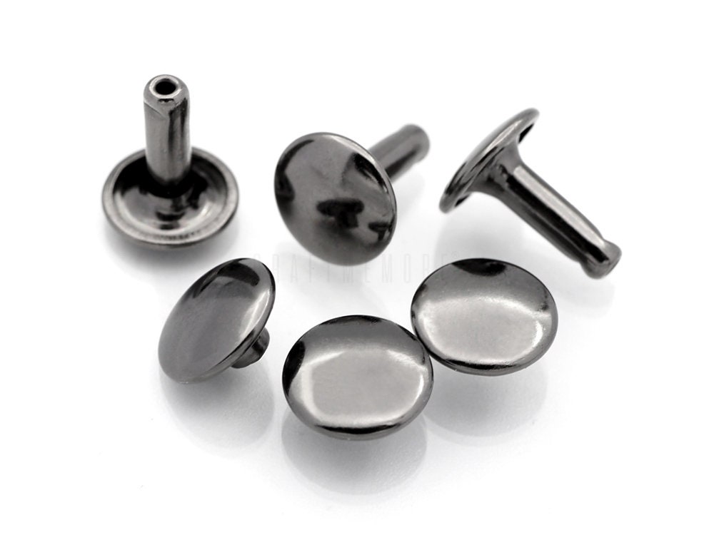 50 Sets 9mm Double Cap Rivets Round Rivet Fasteners for Leather Craft  Decorations Quality Plating 