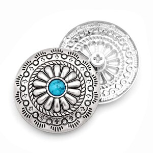 CRAFTMEMORE Decorative Concho Faux Turquoise Navajo Flower Indian Charm...