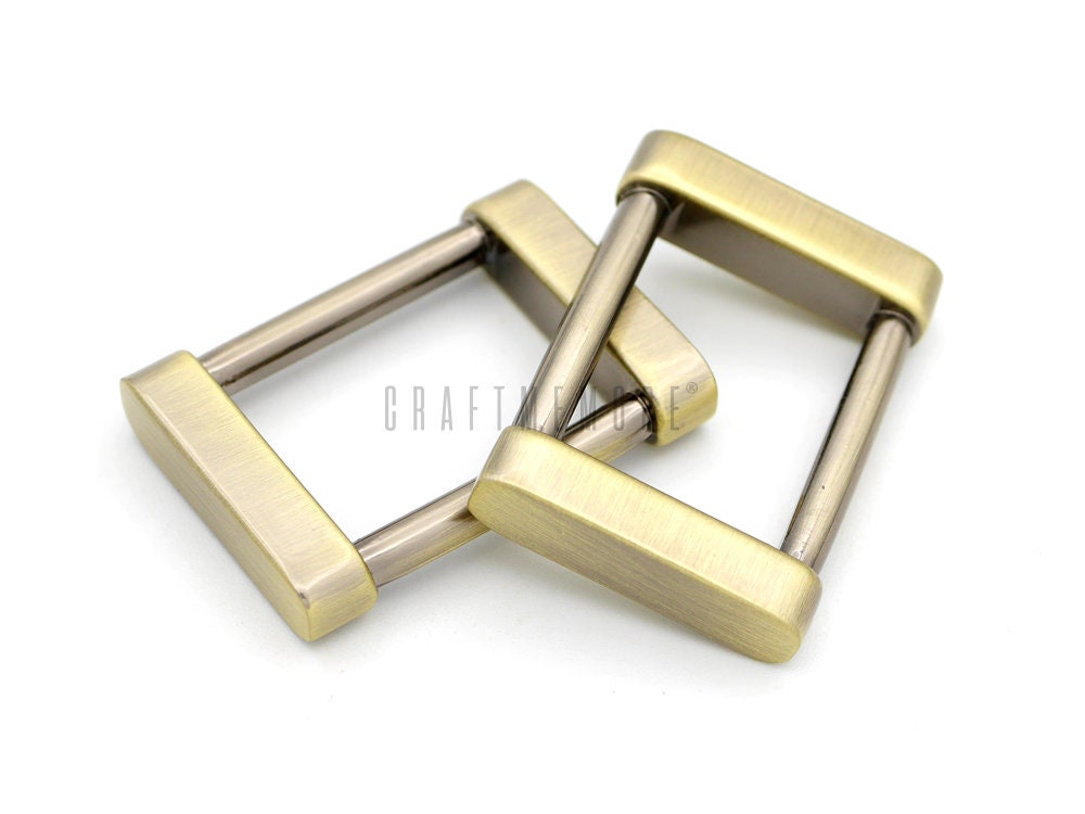 thumbnail image 2 of Rectangle Purse Strap Slder Metal Double Loop Slde Buckle Adjuster Keeper Rng 36 33mm 1 3/8 1... 2 of 13