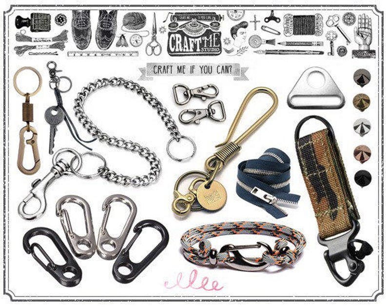 2sets Multi Size BLACK Swivel Clip Hook Push Gate Snap Lobster Clasp with D Rings