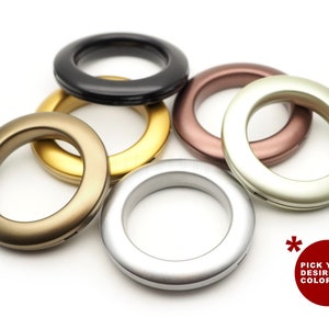 Curtain Grommets 1-9/16 40mm Inner Diameter Plastic Curtain Rings, Clip on Eyelet Rings, Home Drapes Grommets 8 Pack image 1