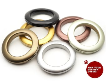 Curtain Grommets 1-9/16” (40mm) Inner Diameter Plastic Curtain Rings, Clip on Eyelet Rings, Home Drapes Grommets 8 Pack