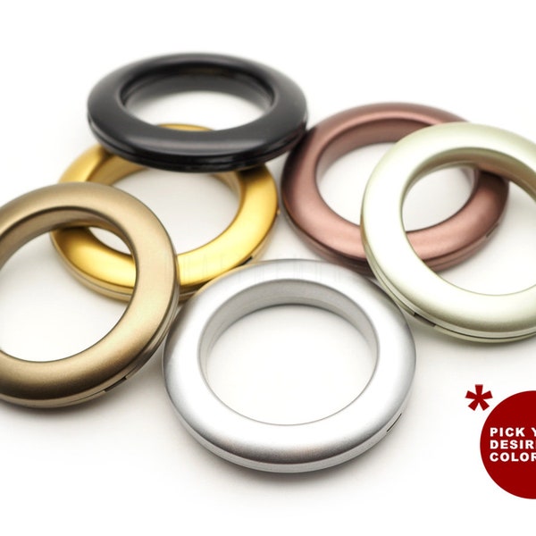 Curtain Grommets 1-9/16” (40mm) Inner Diameter Plastic Curtain Rings, Clip on Eyelet Rings, Home Drapes Grommets 8 Pack