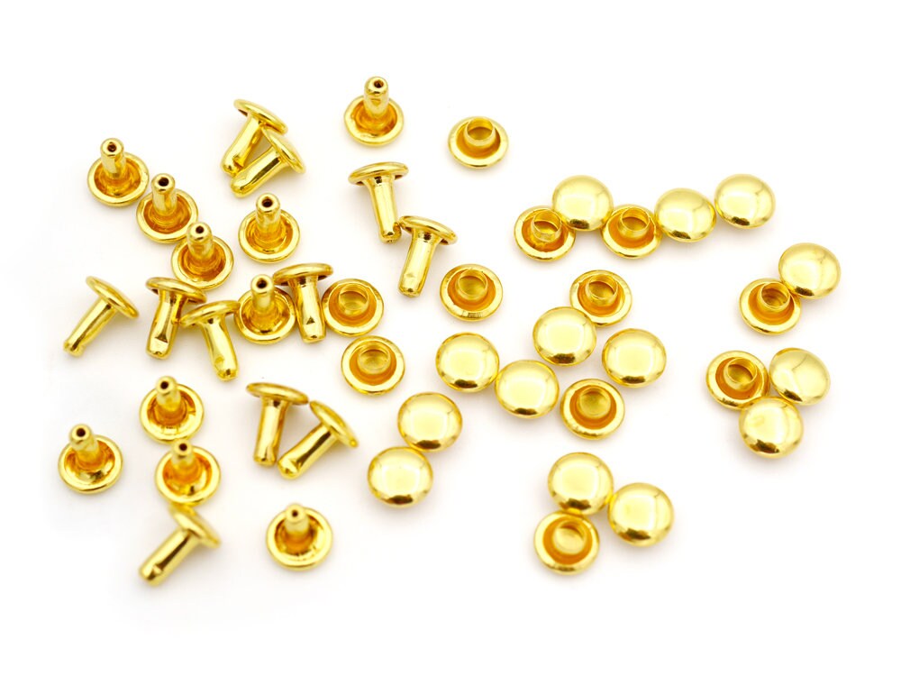 100pack Multi Size Double Cap Rivets Round Rivet Fasteners for Leather  Craft Decorations 