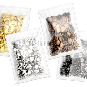 500 pack Double Cap Rivets 8mm 9mm Leather Rivets Tubular Metal Studs for Leather Craft Repairs Decoration