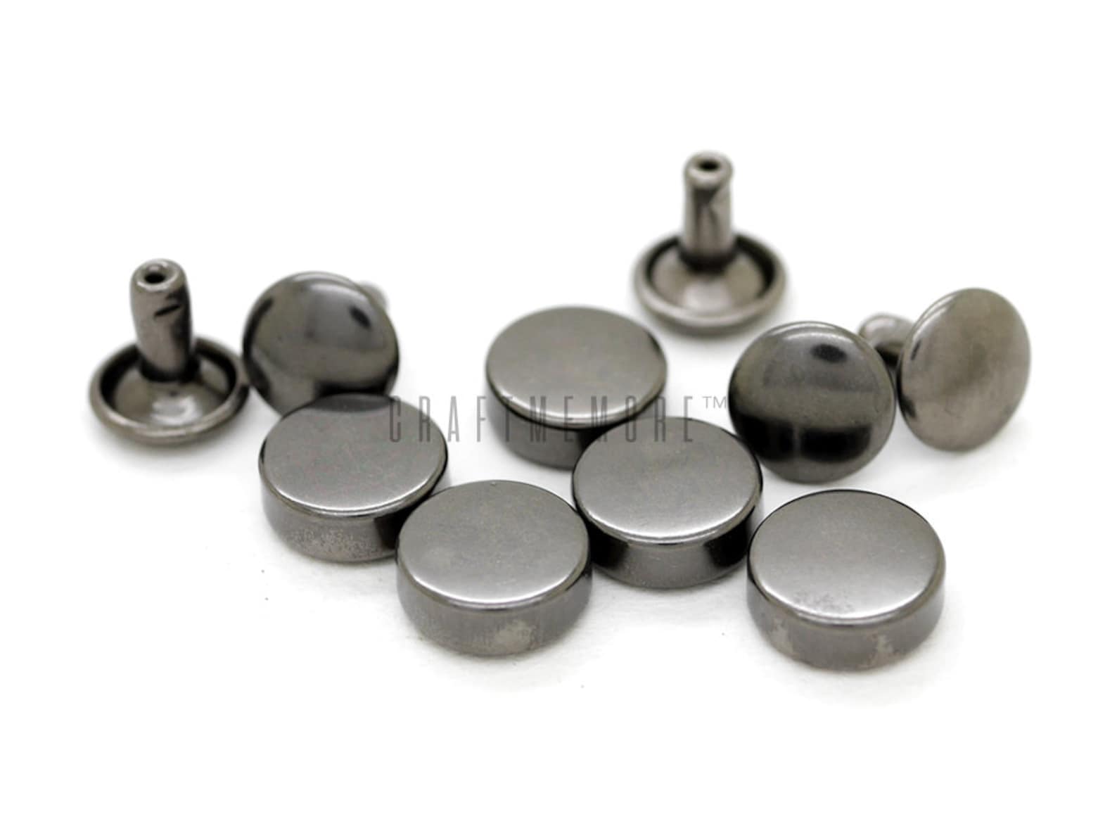 50sets Gunmetal Black Leather Rivet Metal Flat Head Rivet Etsy