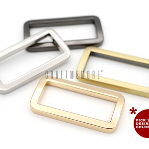 6pack Multi-size Flat Rectangle Rings Buckle for Bag Belt Strap Webbing ...