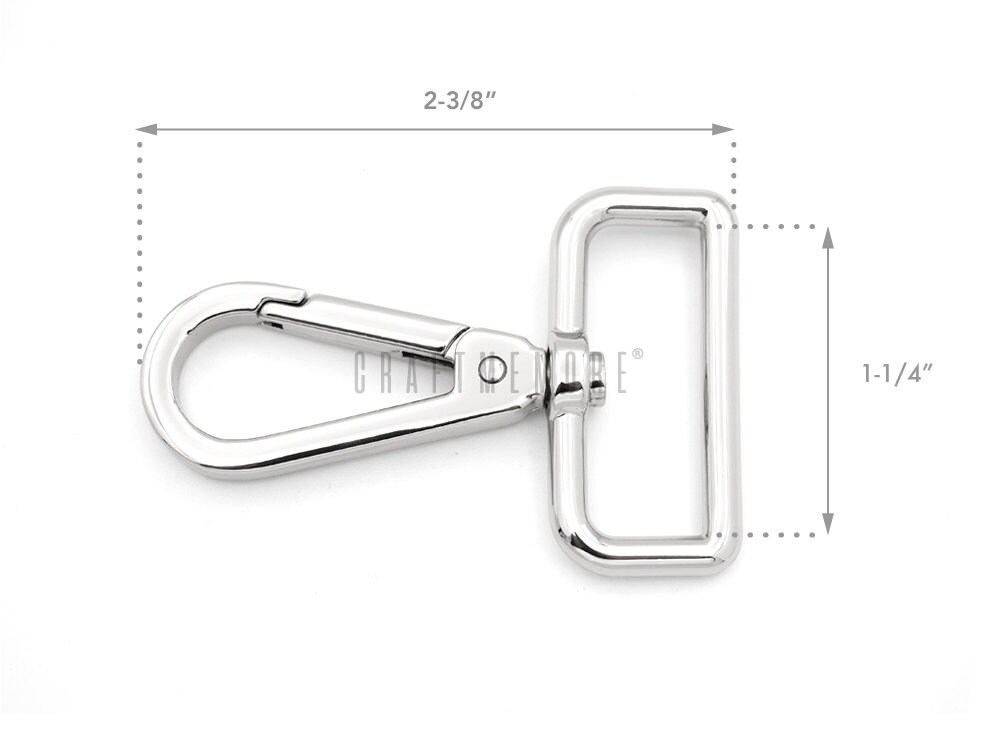 4 PCS Detachable Swivel Hooks Snap Hook, Heavy Duty Metal Push Gate Swivel  Lobster Clasp Keychain Clip Purse Making Accessories (Silver,3/5)