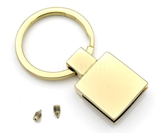 2pcs 3/4 Inch Key Fob Gold Colored Key Ring Hardware with Split Rings Holder Keychain Findings KR31