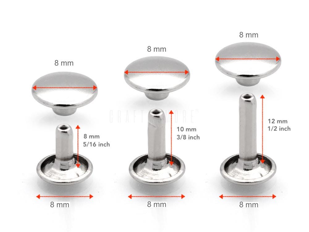 Rivetti A Doppio Cappuccio Da 8 X 8 Mm Rivetti Rapidi Da 100 Pezzi - Foto 6