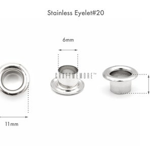 100pack Grommet Eyelet STAINLESS STEEL Multi Sizes Premium Quality Grommets Eyelets Washable for Garment image 8