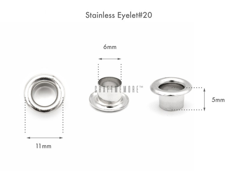 100pack Grommet Eyelet STAINLESS STEEL Multi Sizes Premium Quality Grommets Eyelets Washable for Garment image 8