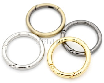 2PCS 1 1/8 Inches O-Rings Snap Clip Trigger Spring Opening Keyring Buckle Purse Hardware