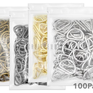 1/2", 5/8" D-Ring Findings Metal Non-Welded D rings for Belts Bags Lanyard Leather Craft 100 pcs