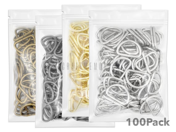 3/4 & 1 Inch D-Ring Findings Metal Non-Welded D rings for Belts Bags Landyard Leather Craft 100 pcs