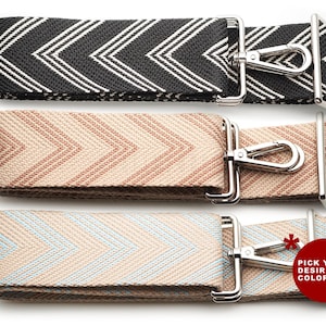 2inch Wide Shoulder Strap Chevron Pattern Adjustable Bag Handle Crossbody Nylon Belt Replacement