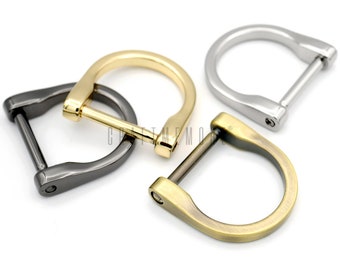 4pack 1 Inch D-Rings, Screw -In Shackle Horseshoe U Shape D Ring Bets Strap Loop Purse Accessories