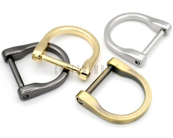 4 Pack 1 Inch Horseshoe D-Rings, Screw-In Strap Connector