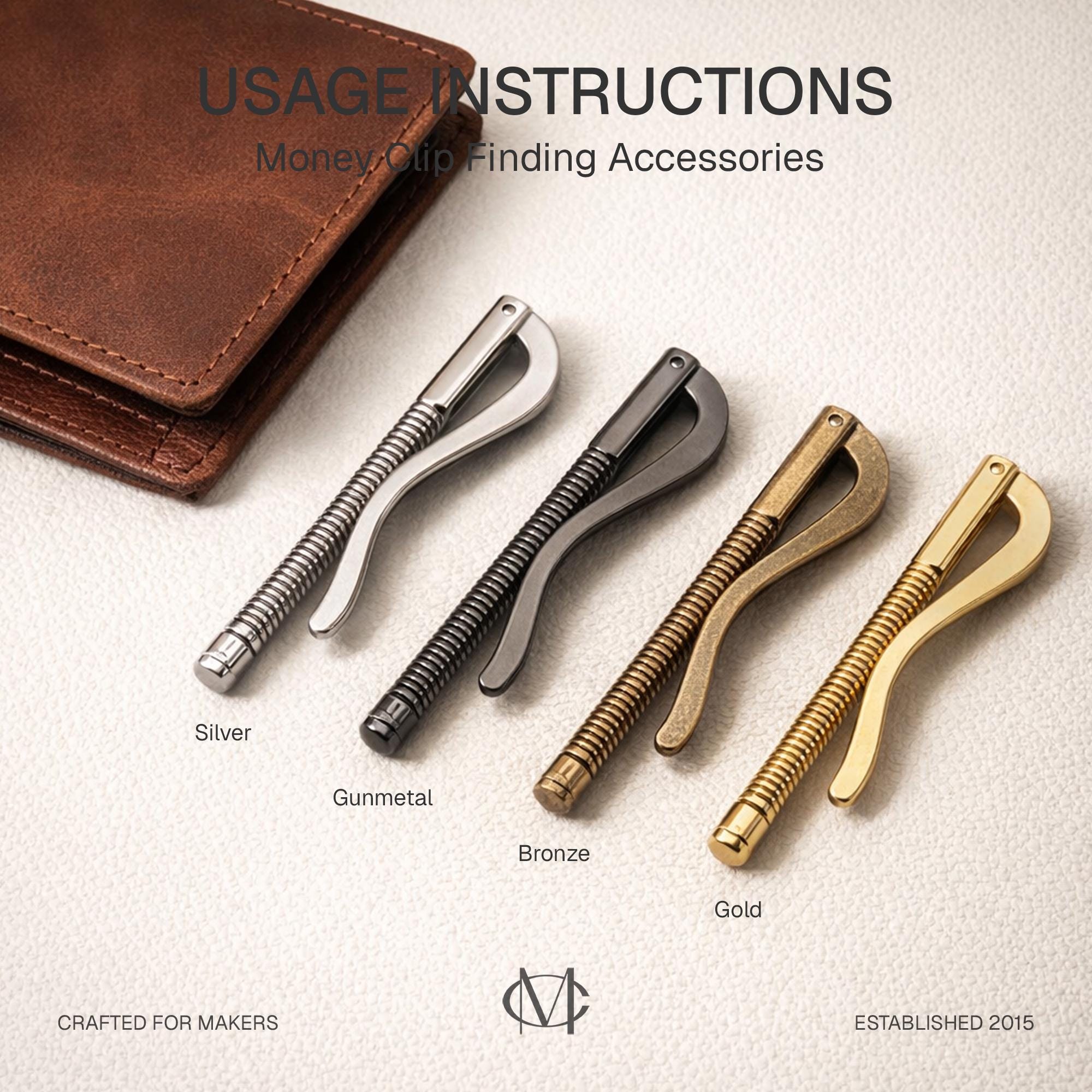 Spring Clip Insert Spring Money Clip Inserts for Bifold Wallets (80mm, 85mm) – Metal ...