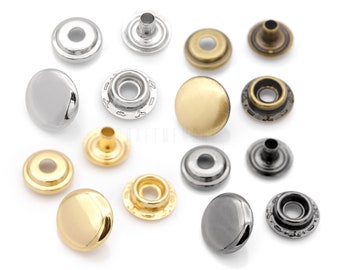 10pack 15mm Snap Fasteners Ring-Socket SOLID BRASS Heavy Duty Press Stud Poppers Ring Socket Button #VT47