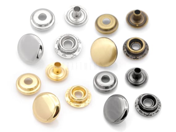 50 Sets Brass Material Fashion Spring Metal Snapsleatherworking Snap  Buttons Metal Snap Fasteners Kit Leather Snaps Heavy Duty Snaps Kits 