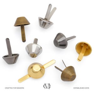 100pack Cone Brads Purse Feet Flat Cone Nailheads Spike Handbag Prong Studs