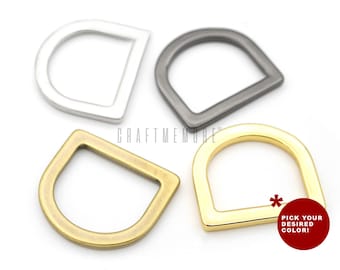 10pack Flat D-Rings Purse Loop Flat Metal D-ring Findings for Bag Belt Strap Webbing