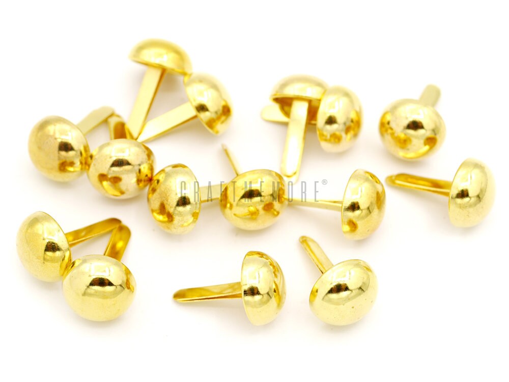 Pointes De Pied De Sac En Bronze - Lot De 100 - Diamètre 12 Mm - Pour Bricolage Cuir Et Vêtements