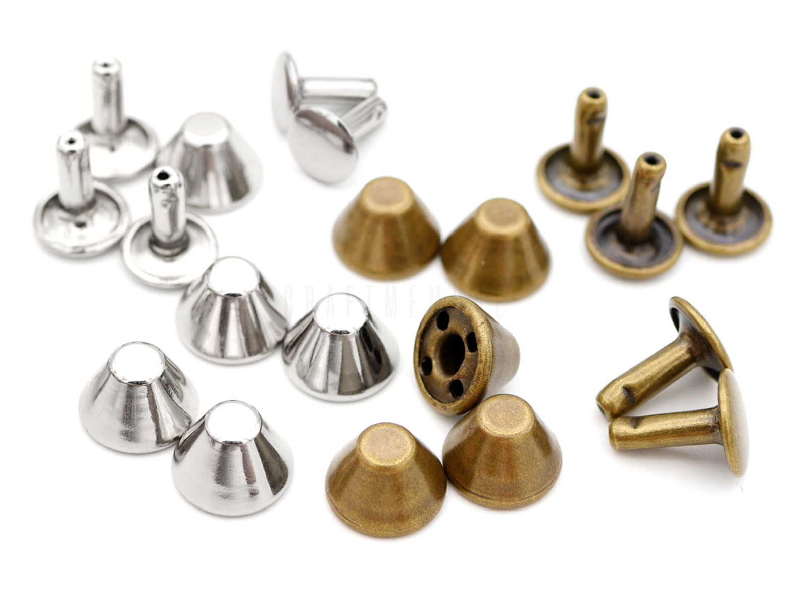 10mm Metal Flat Head Rivet Studs Purse Feet With 9mm Round Etsy