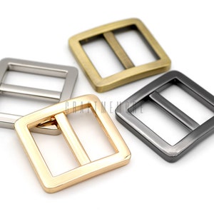 6pack 3/4inch Flat Metal Slide Buckle Triglide Strap Keeper Leathercraft Bag Belt Adjuster Sliders