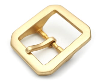 1.5 inch Solid Brass Strap Single Prong Belt Buckle Square Center Bar Buckles Purse Making Accessories FR1078